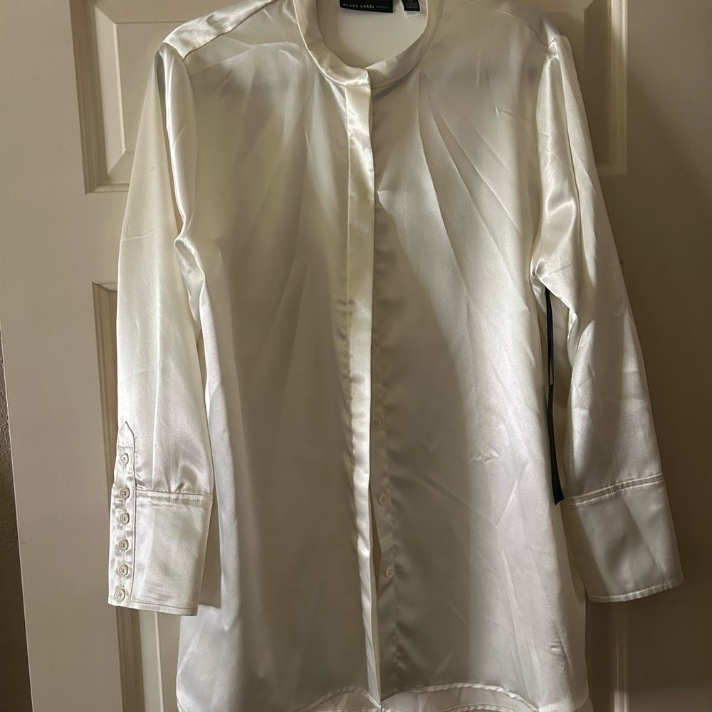 Elegant Cream Satin Blouse